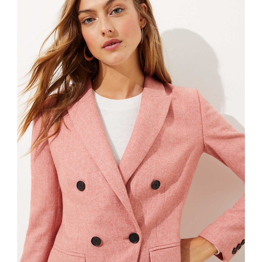 Loft NWOT Melange Double Breasted Blazer wool